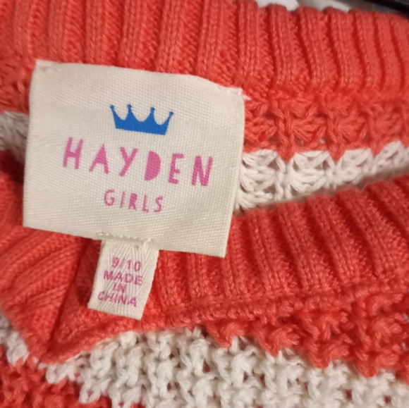 Two Hayden Girls Orange & White Sweater Dresses - Picture 3 of 3